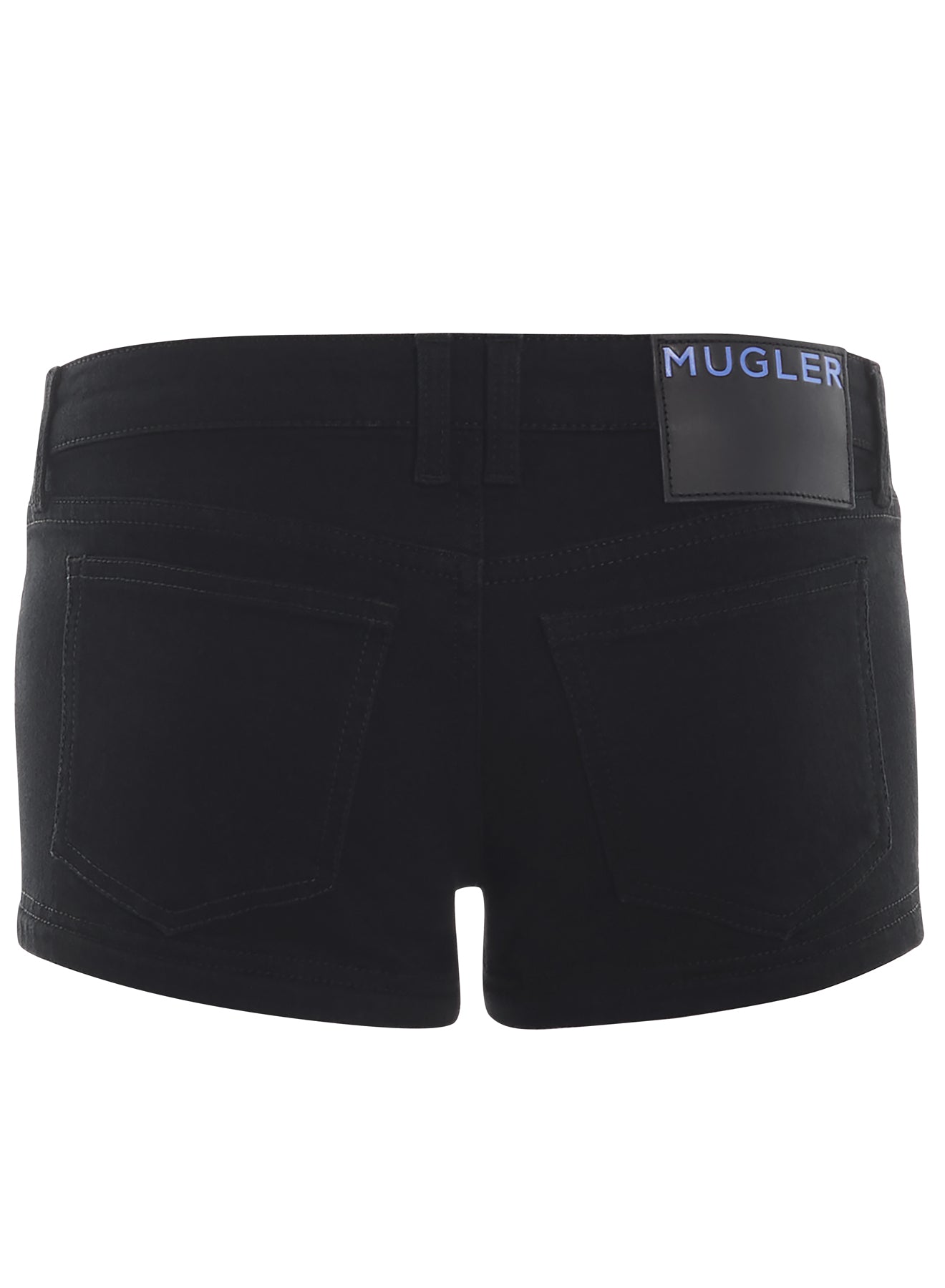 BLACK MICRO DENIM SHORTS