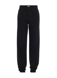 BLACK ZIPPED CROTCH DENIM PANTS