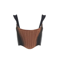 BI-MATERIAL DENIM CORSET