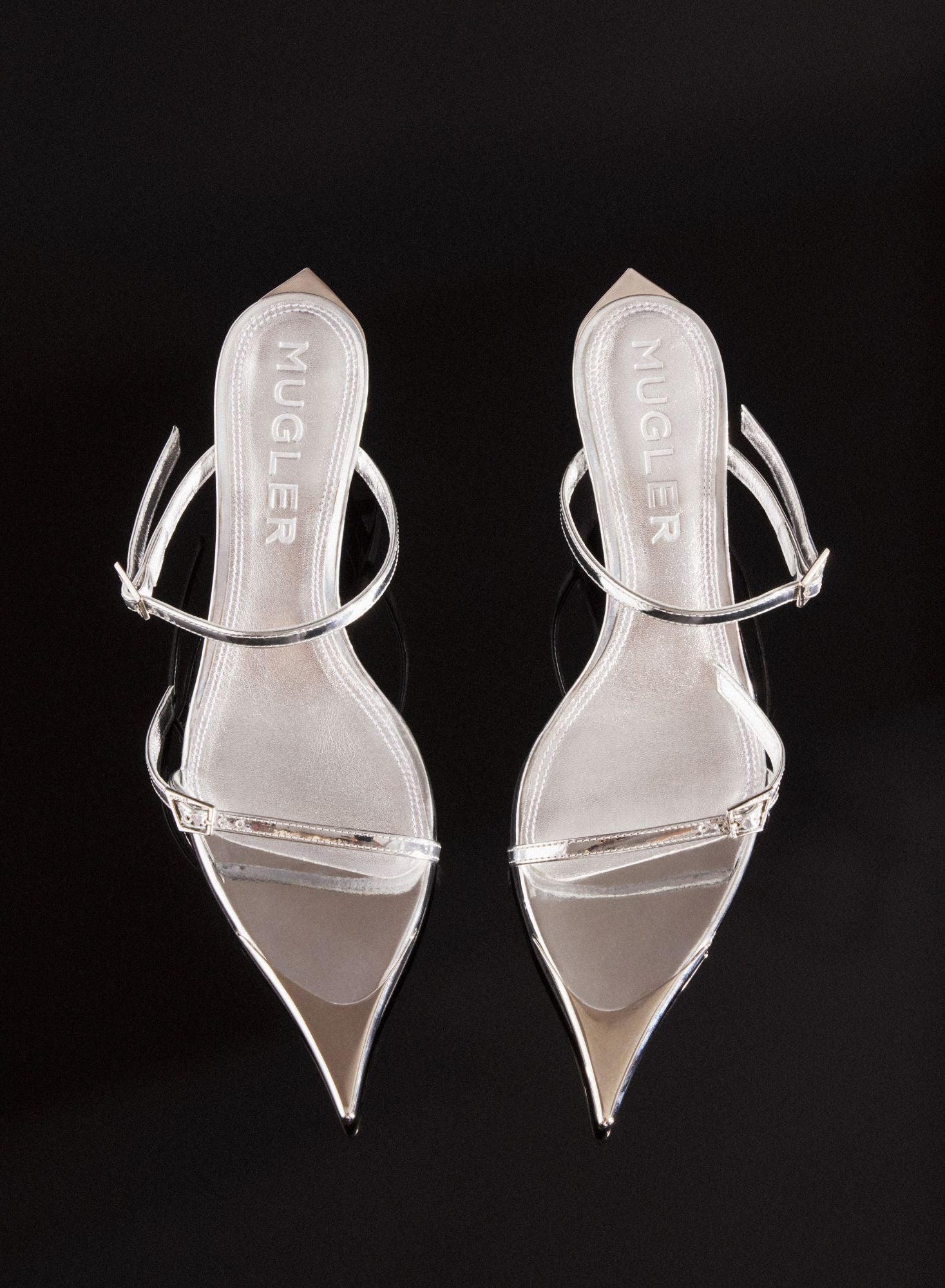 METALLIC LEATHER FANG 55 SANDALS
