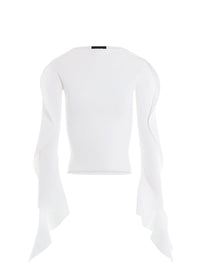 BLACK ASYMMETRIC KNITTED TOP
