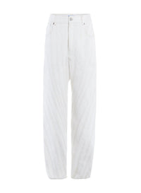 WHITE SPIRAL BAGGY JEANS