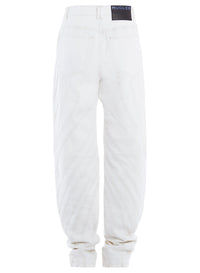WHITE SPIRAL BAGGY JEANS