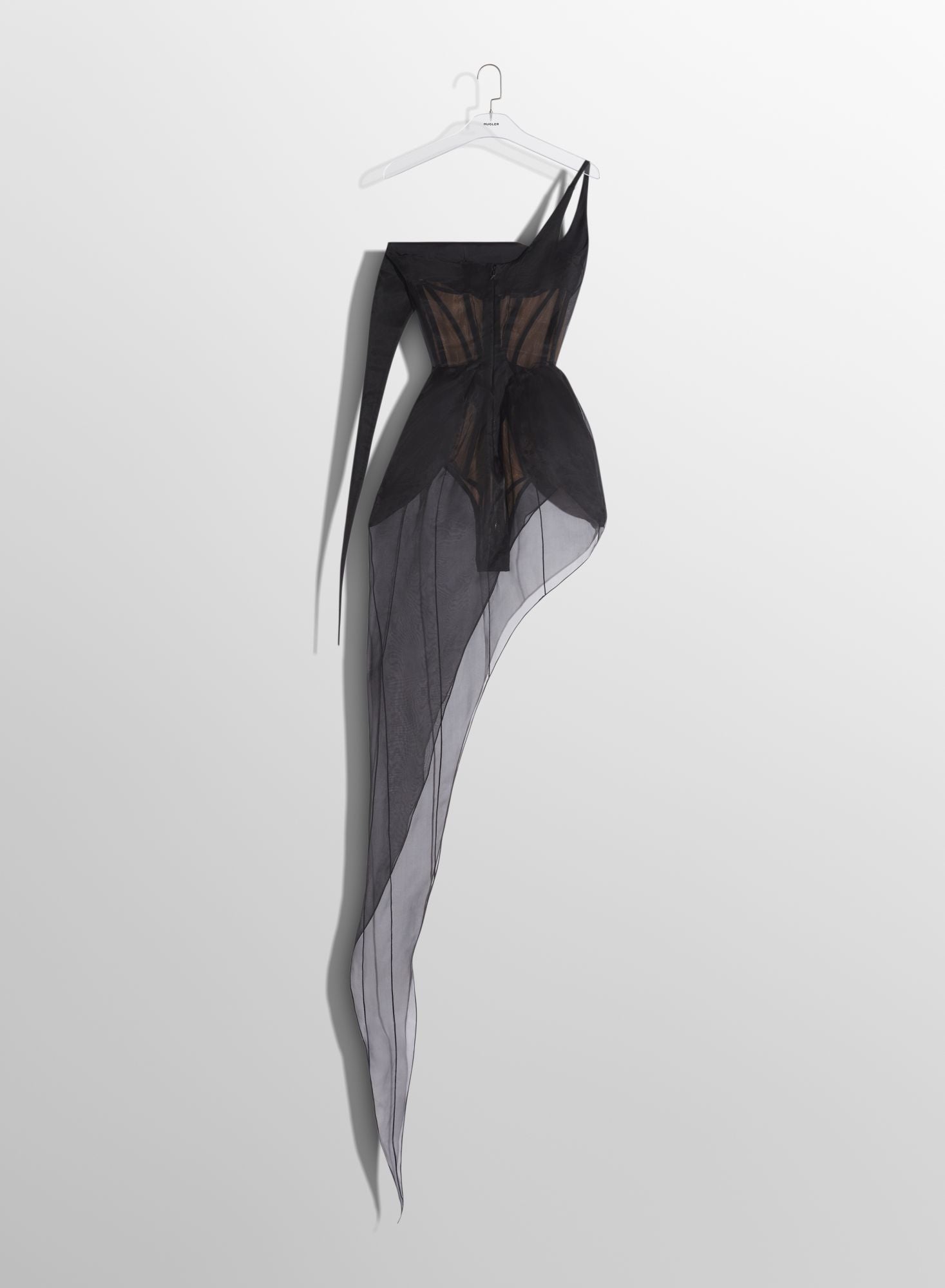 BLACK SPIKY SHEER CORSET DRESS