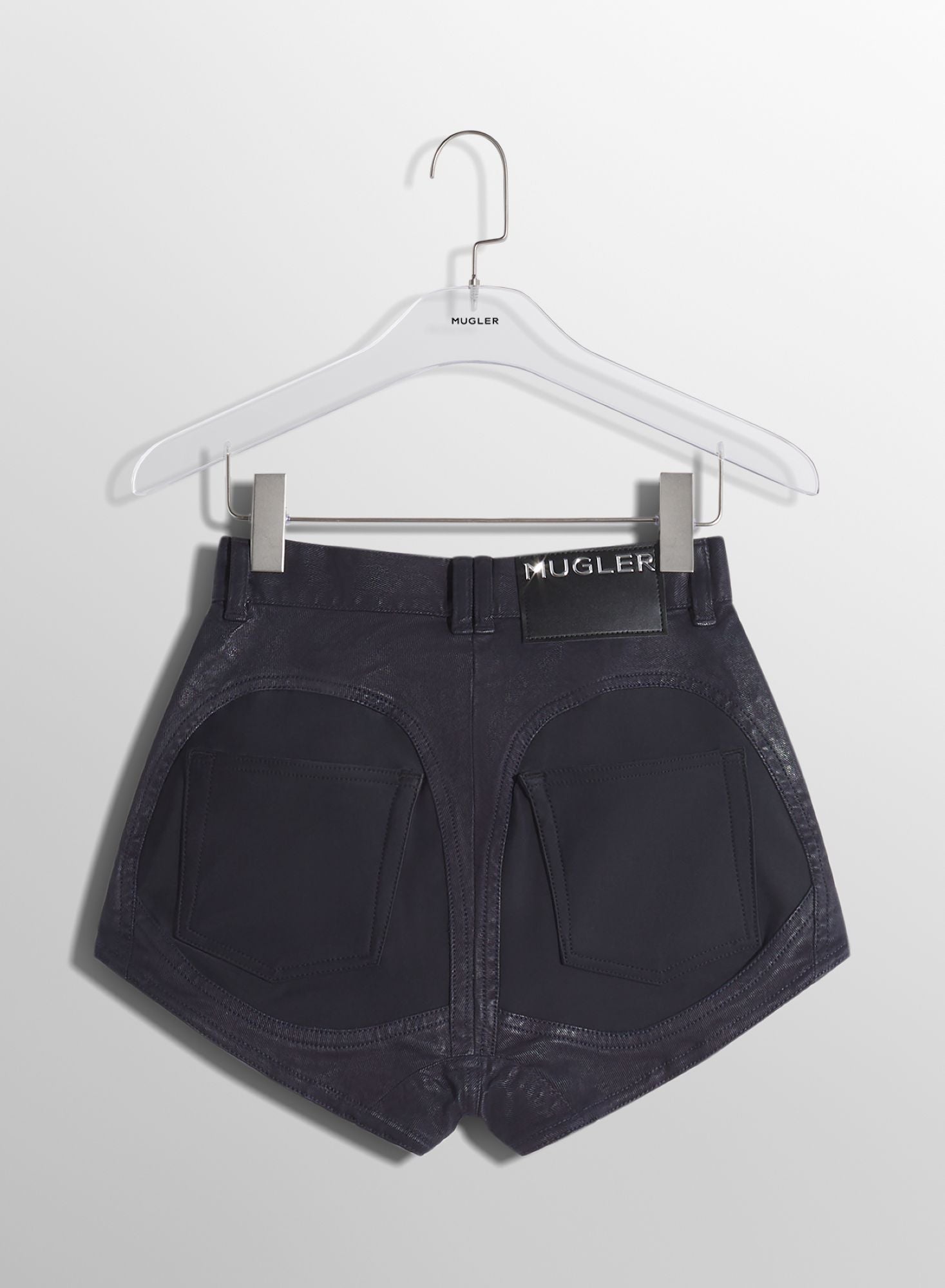 MIDNIGHT BLUE BI-MATERIAL DENIM SHORTS