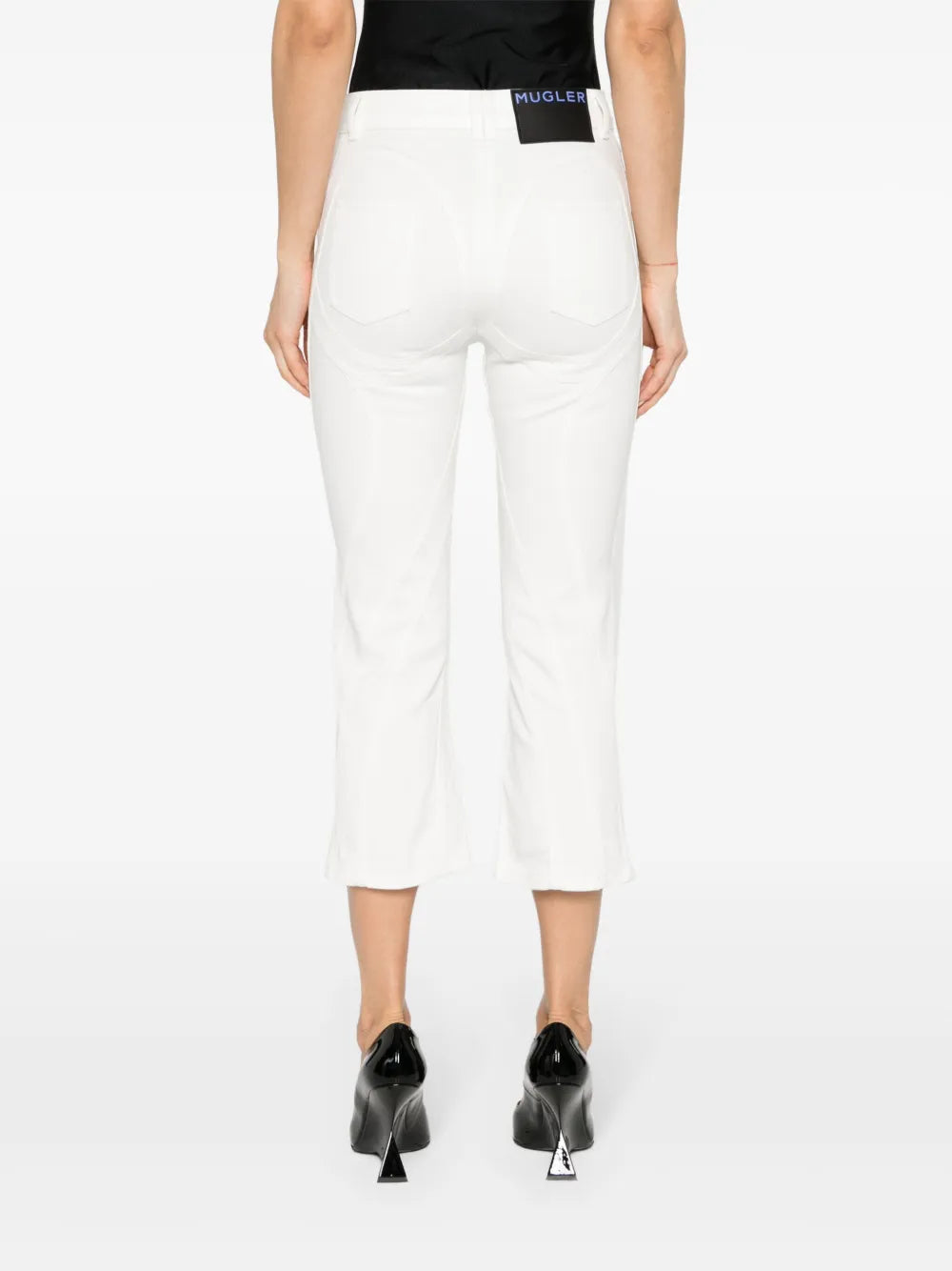 WHITE CAPRI DENIM PANTS
