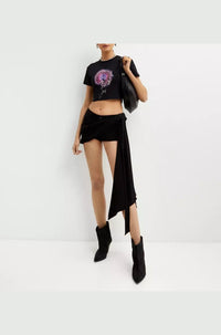 PINK ANEMONE CROPPED T-SHIRT