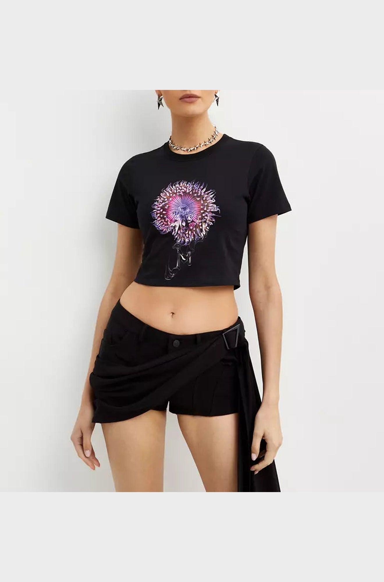 PINK ANEMONE CROPPED T-SHIRT