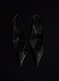 BLACK LEATHER CLASSIC FANG 95 PUMP