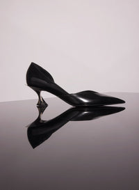 BLACK LEATHER FANG 55 PUMP