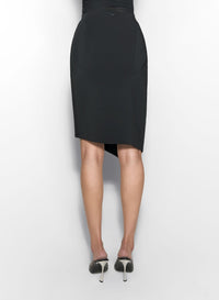 WHITE ASYMETRICAL PIERCED SKIRT