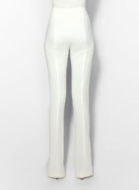 WHITE PIERCED PANTS
