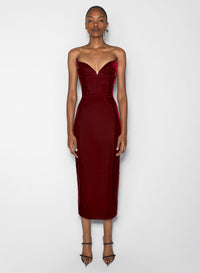 BLACK SIGNATURE STRAPLESS VELVET GOWN