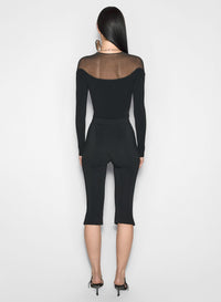 BLACK ILLUSION KNIT BODYSUIT
