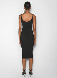BLACK SCULTPING KNIT DRESS