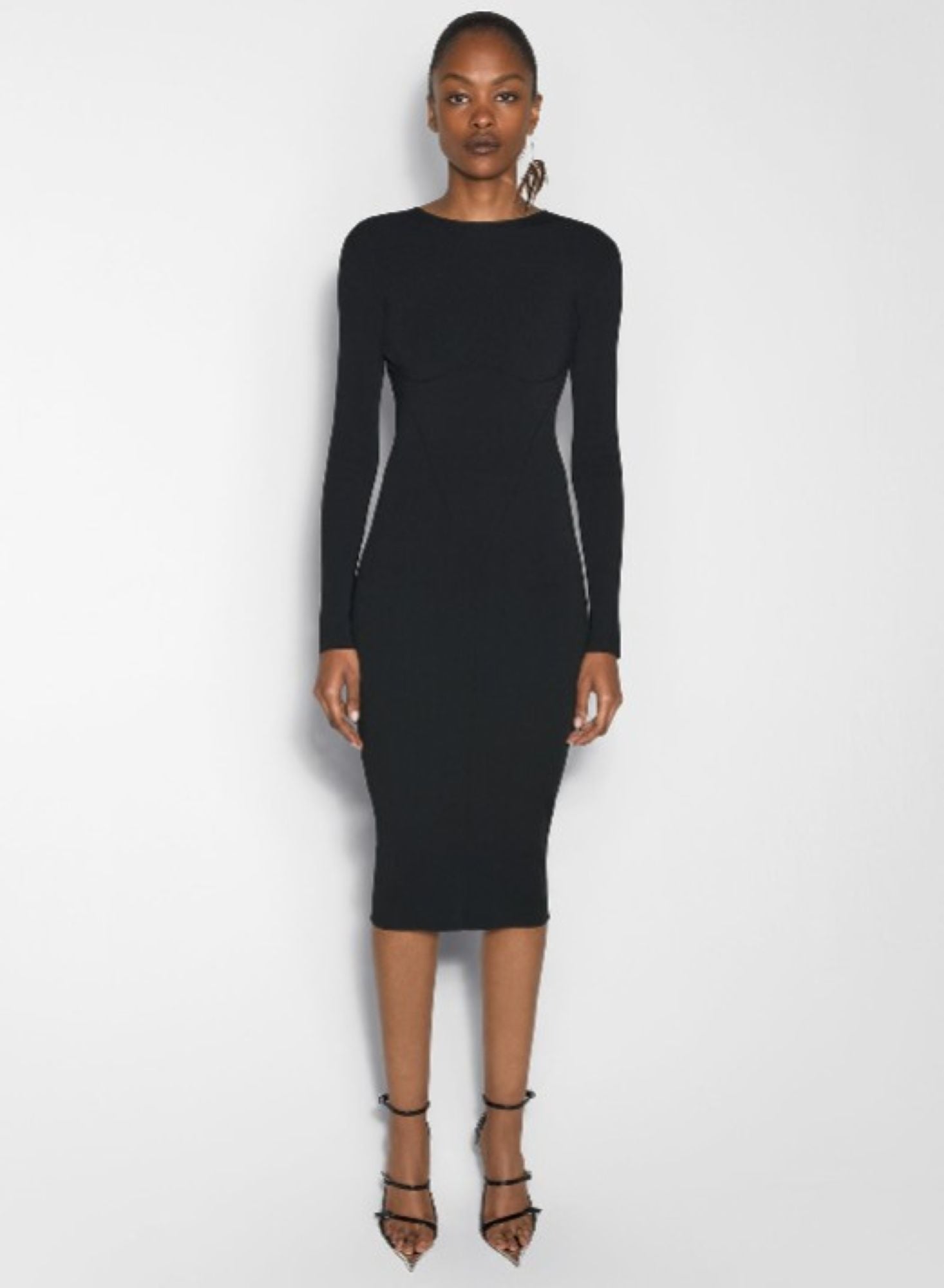 BLACK ILLUSION KNIT DRESS