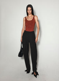 BLACK SCULPTING KNIT TANK TOP