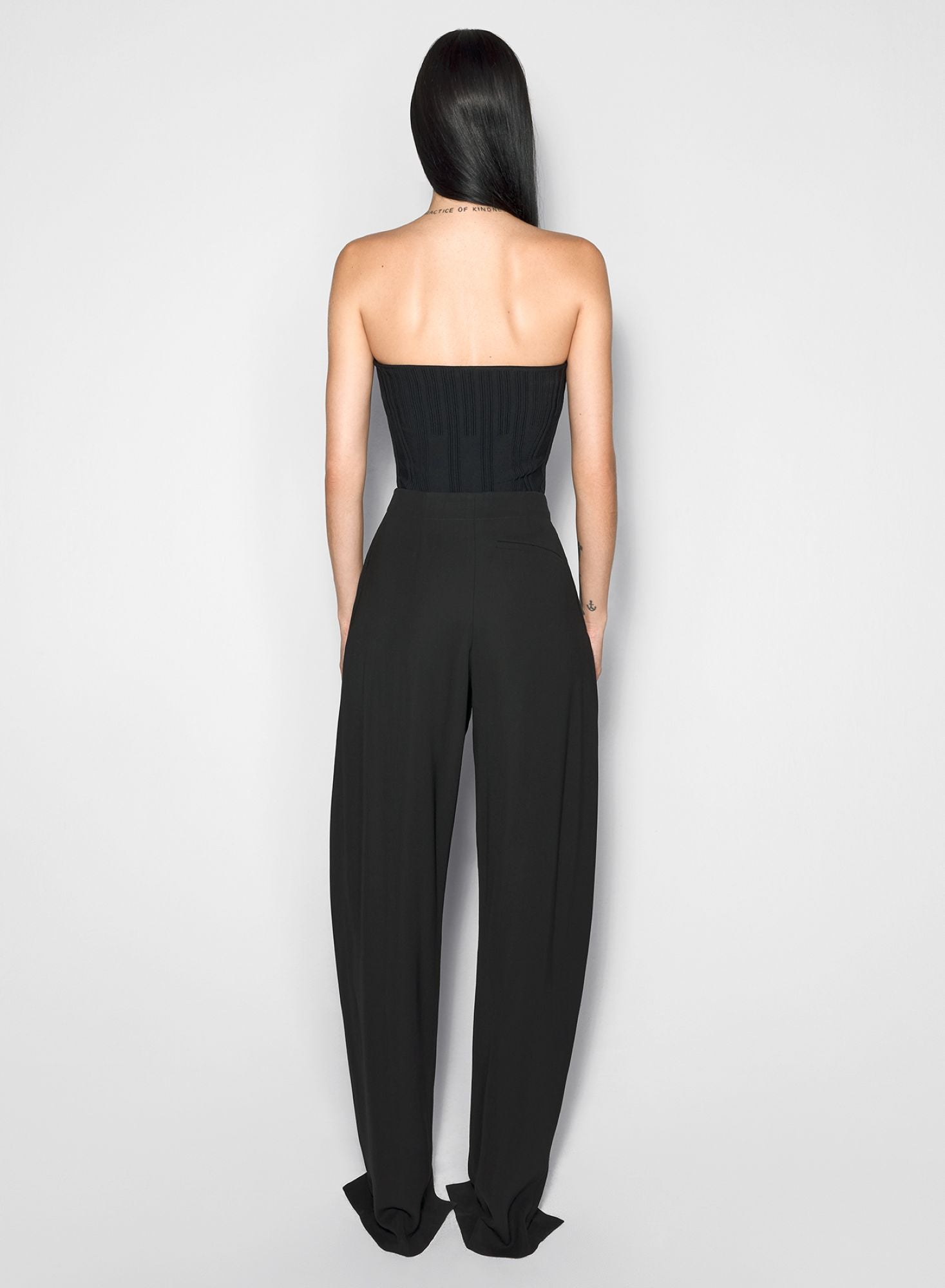 OFF WHITE BONING DETAIL KNIT BUSTIER