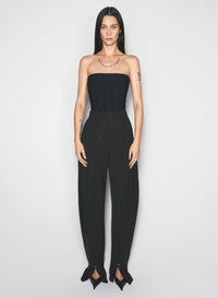 OFF WHITE BONING DETAIL KNIT BUSTIER