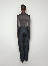 GREY SHOULDER LOGO BODYSUIT