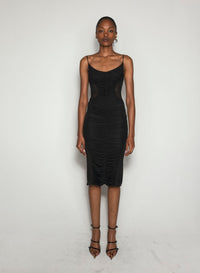 WHITE RUCHED DRESS
