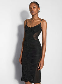 WHITE RUCHED DRESS