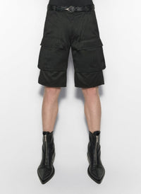 RAW BLUE BI-MATERIAL DENIM SHORTS