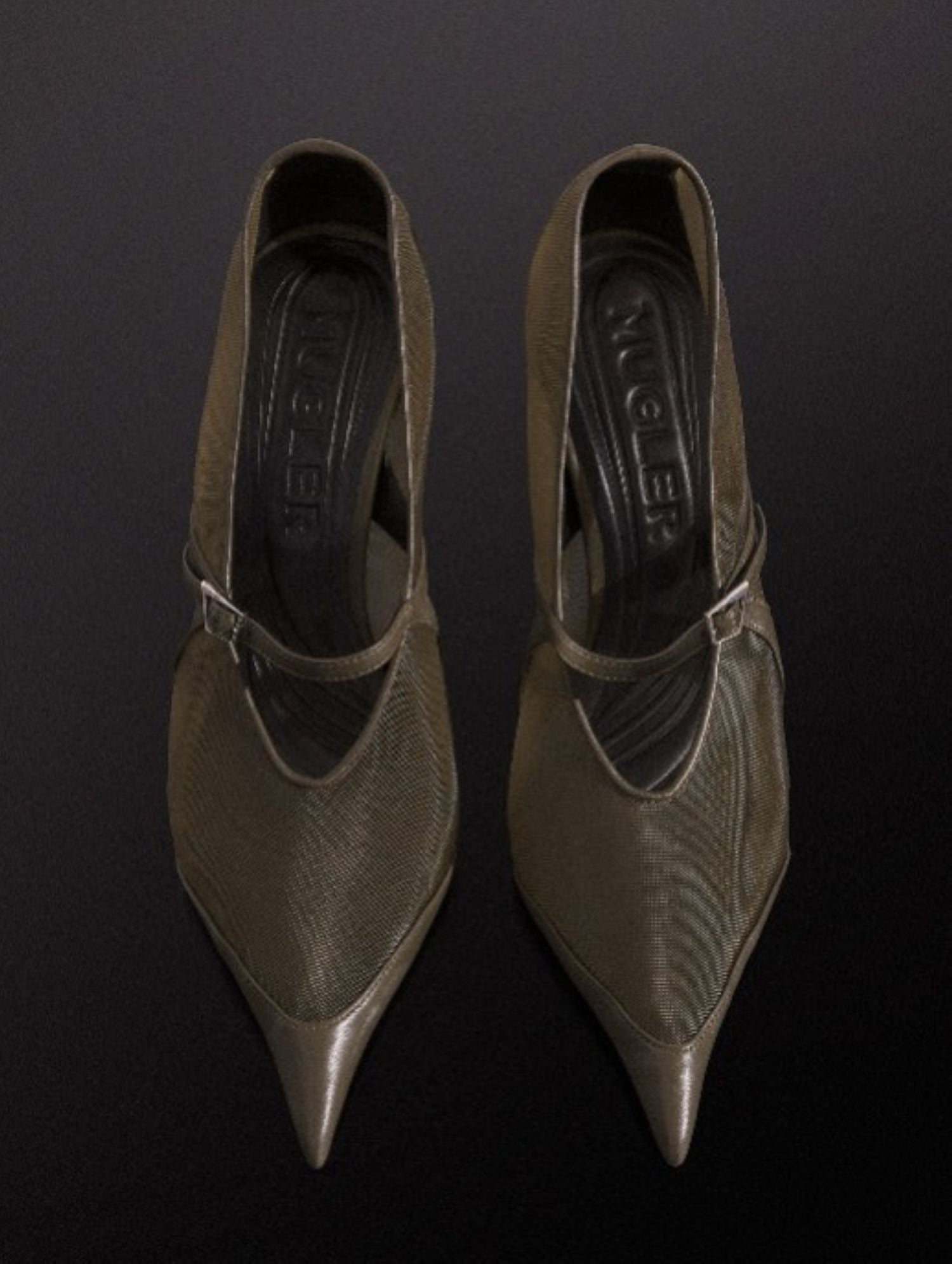 KHAKI MESH FANG 95 PUMP WITH STRAP