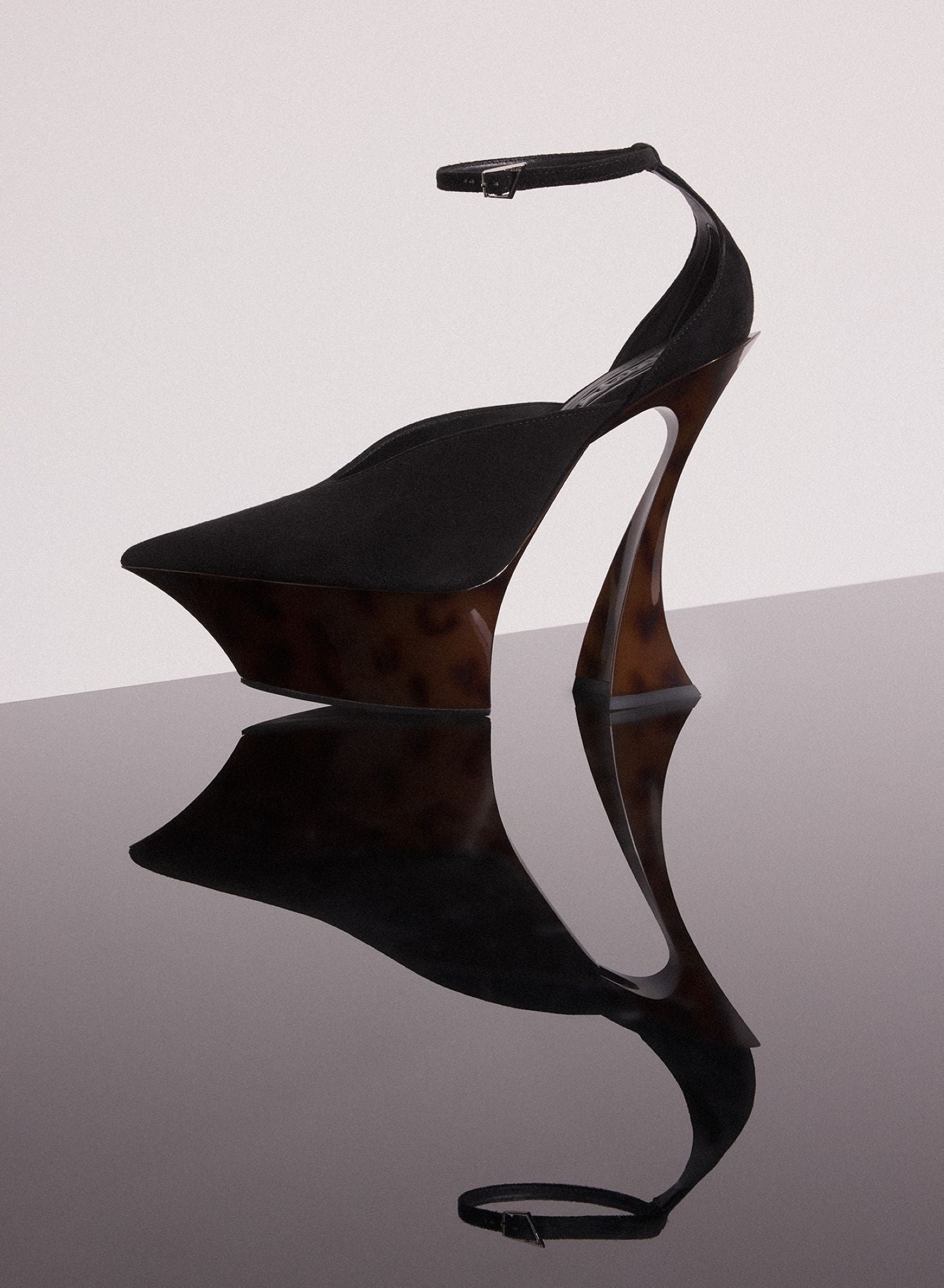 BLACK VELVET PLATFORM STRAPPY FANG 95 MULES