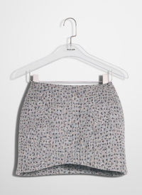 GREY POLKA DOTS TAILORED SKIRT