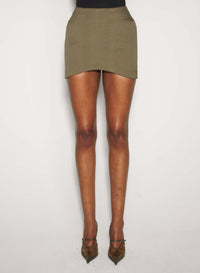 KHAKI TAILORED MINI SKIRT