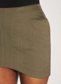 KHAKI TAILORED MINI SKIRT