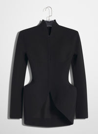 BLACK HOOK & EYE SCULPTURAL JACKET