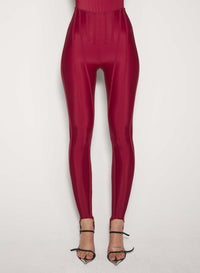 RED CORSETED LEGGINGS