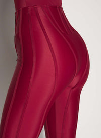 RED CORSETED LEGGINGS