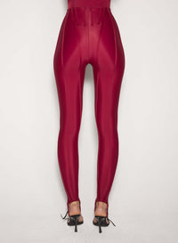 RED CORSETED LEGGINGS