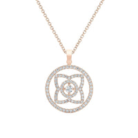 Pendentif Lotus avec diamant en or