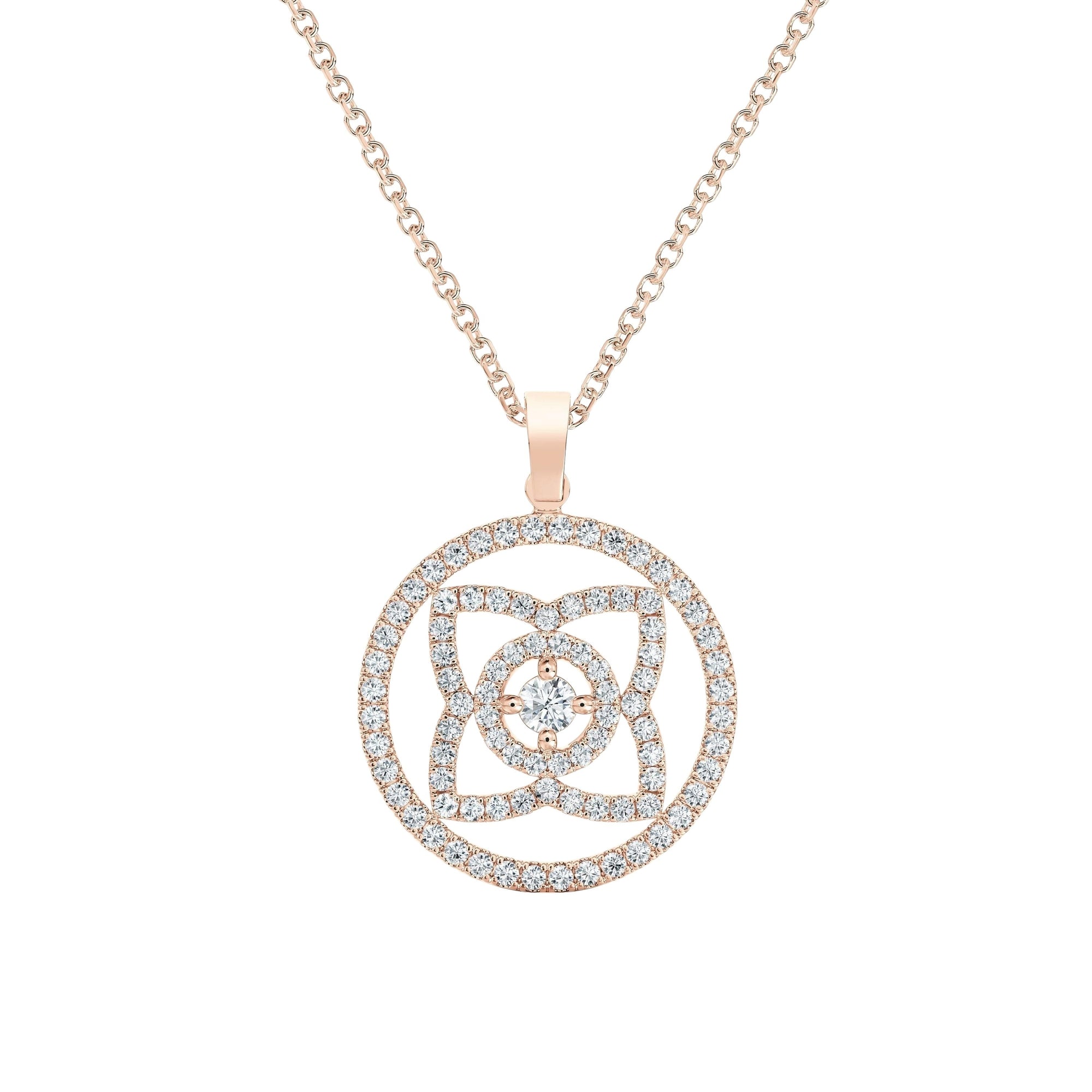 Pendentif Lotus avec diamant en or