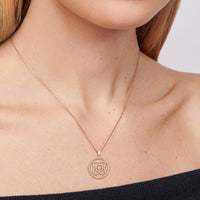 Pendentif Lotus avec diamant en or