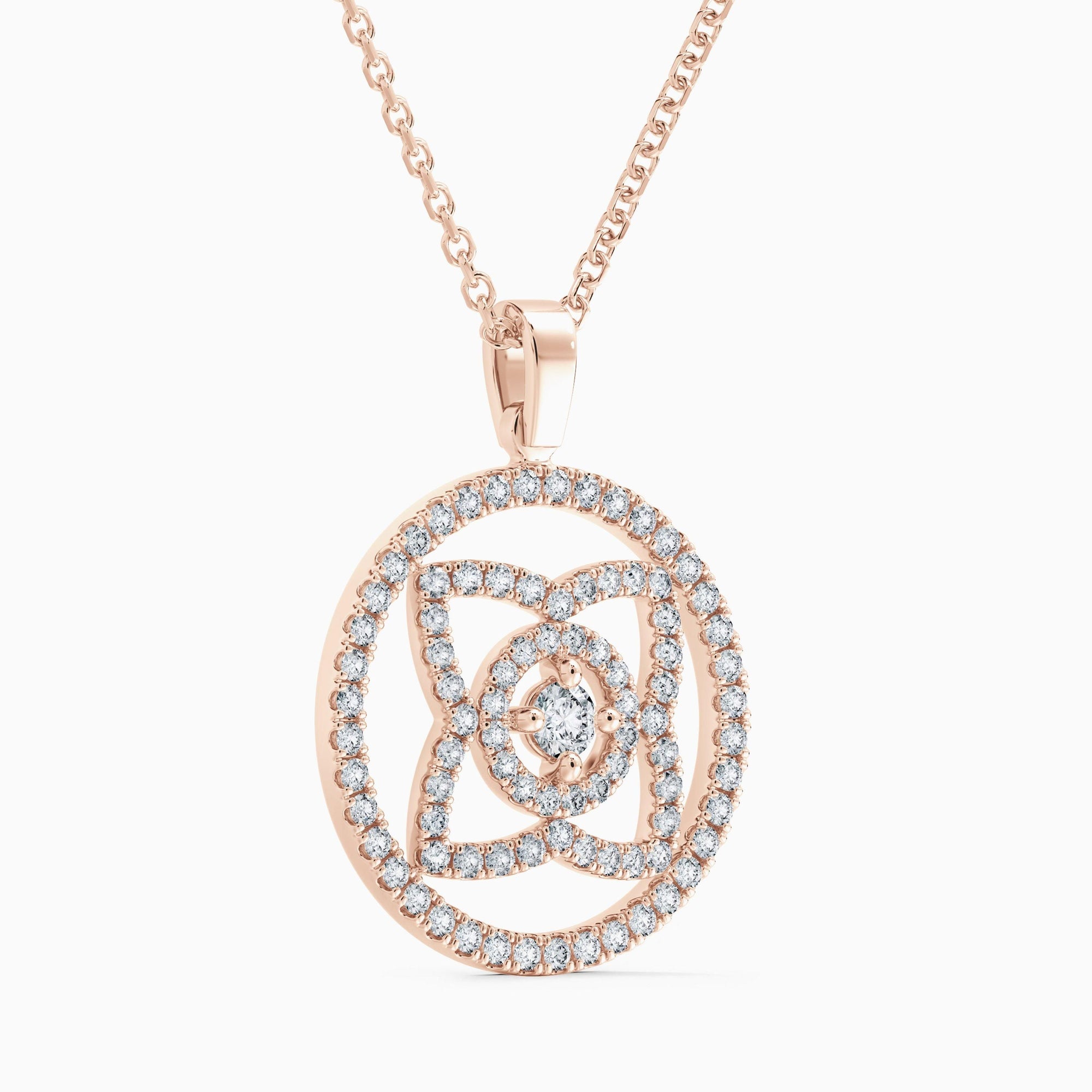 Pendentif Lotus avec diamant en or