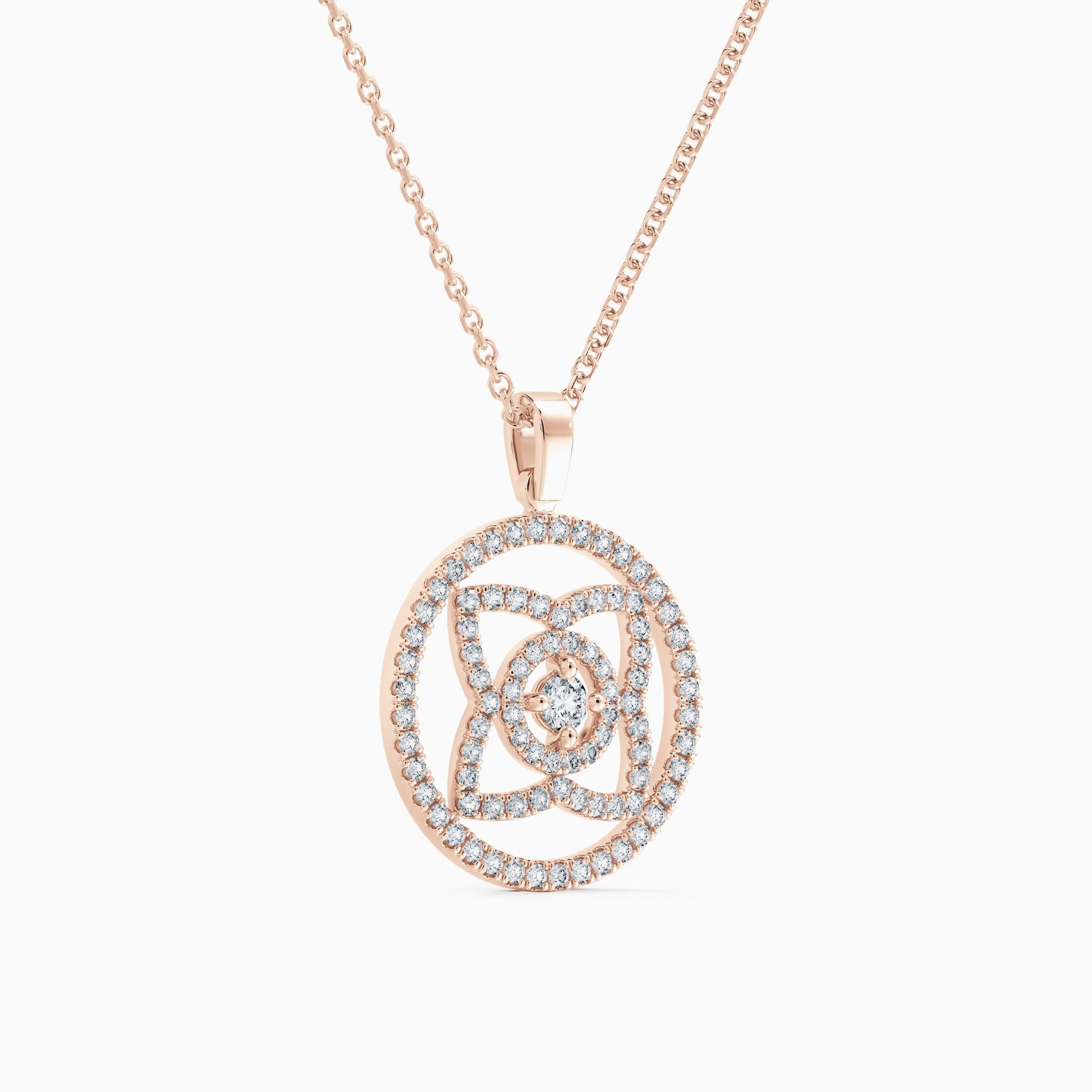 Pendentif Lotus avec diamant en or