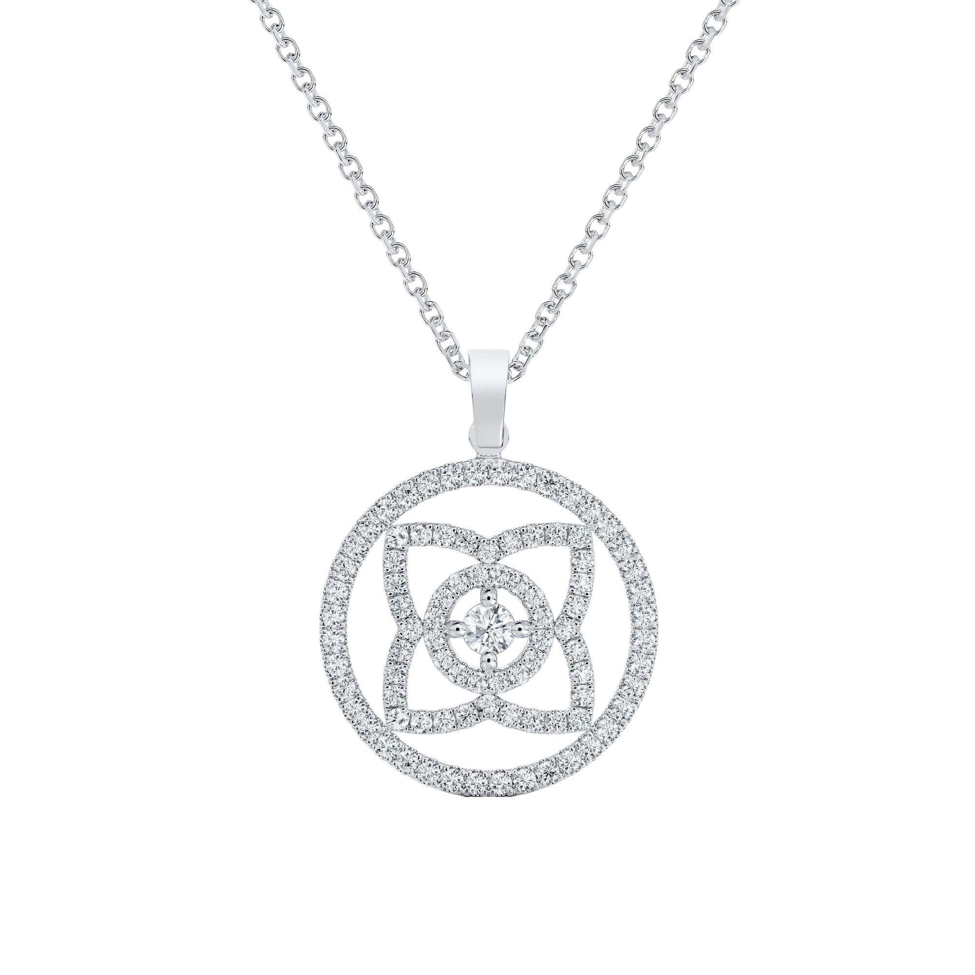 Pendentif Lotus avec diamant en or