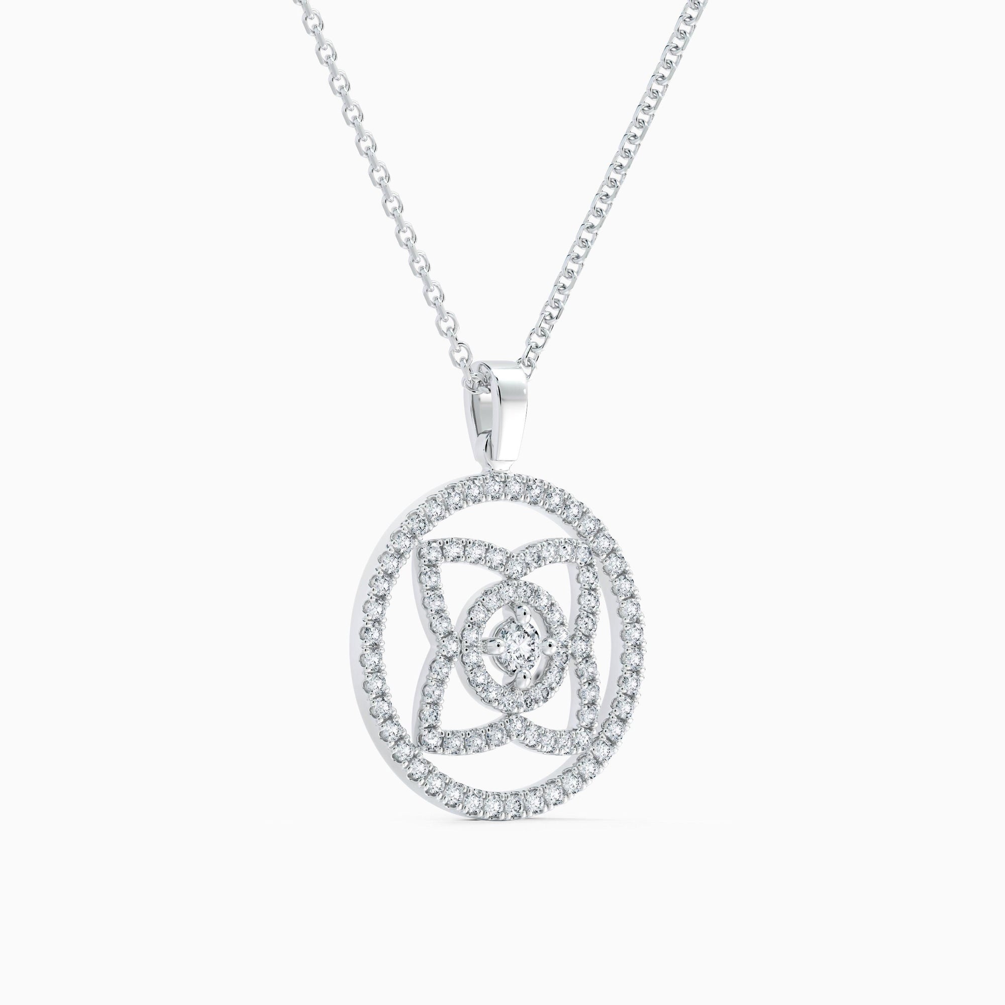 Pendentif Lotus avec diamant en or