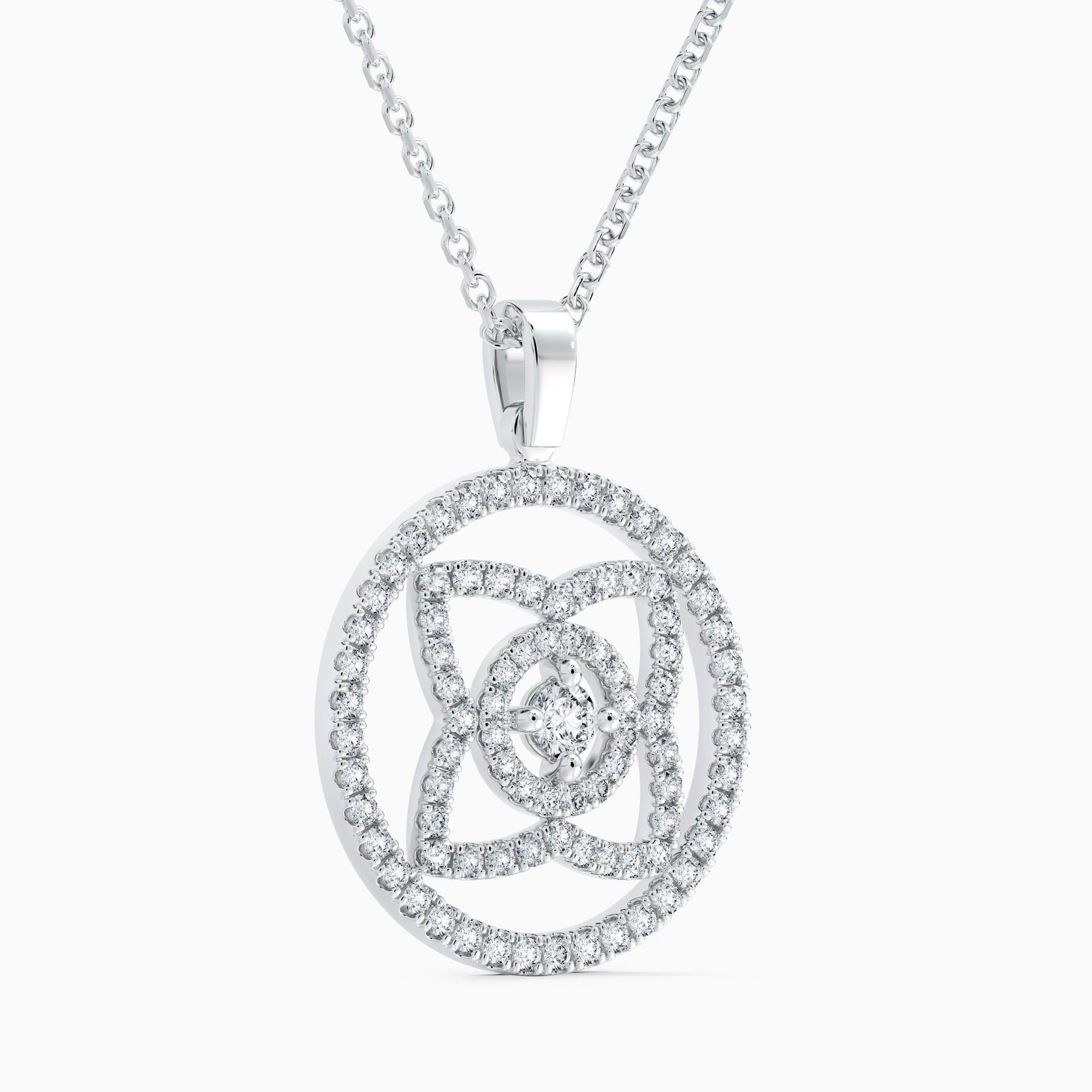 Pendentif Lotus avec diamant en or