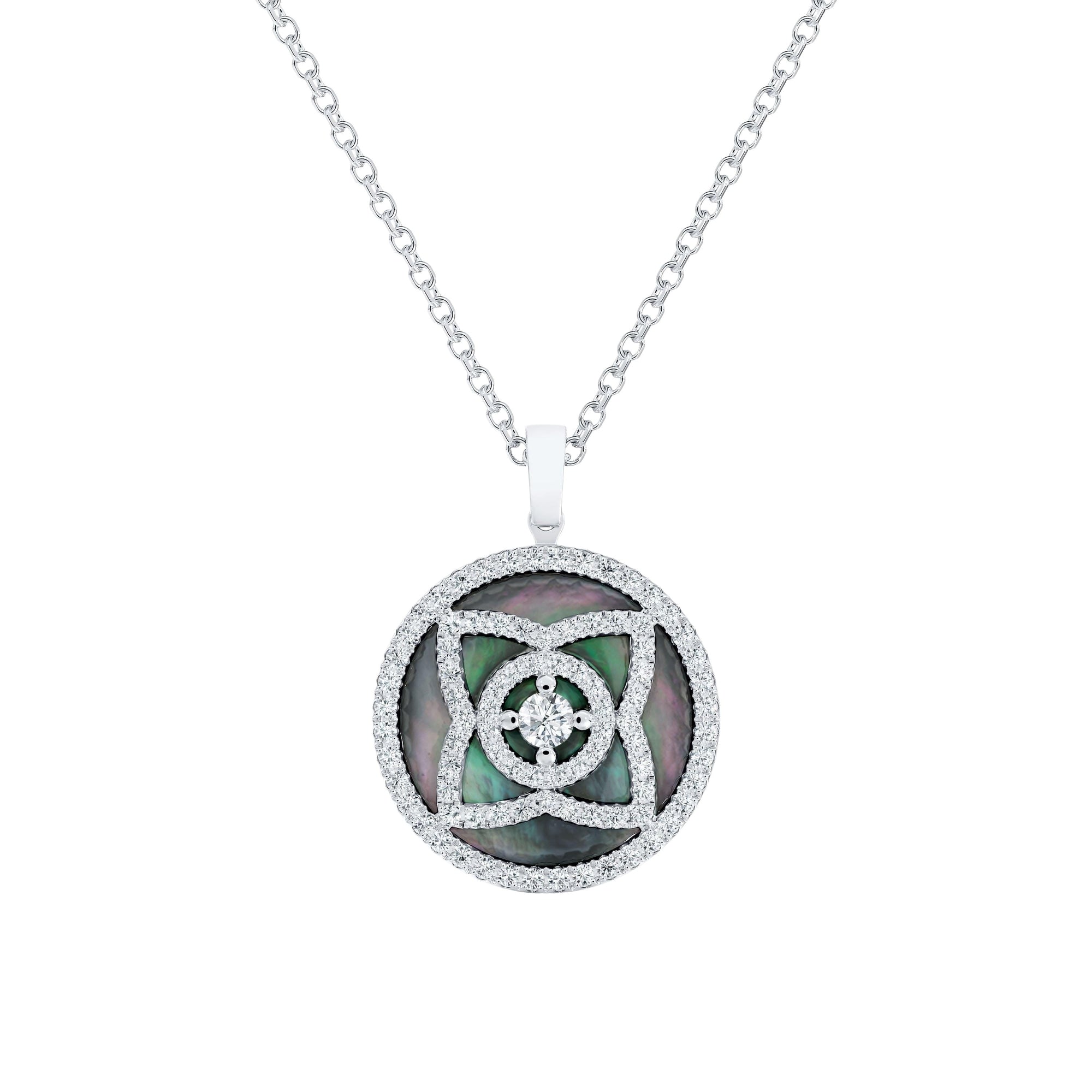 Pendentif Lotus nacré en or