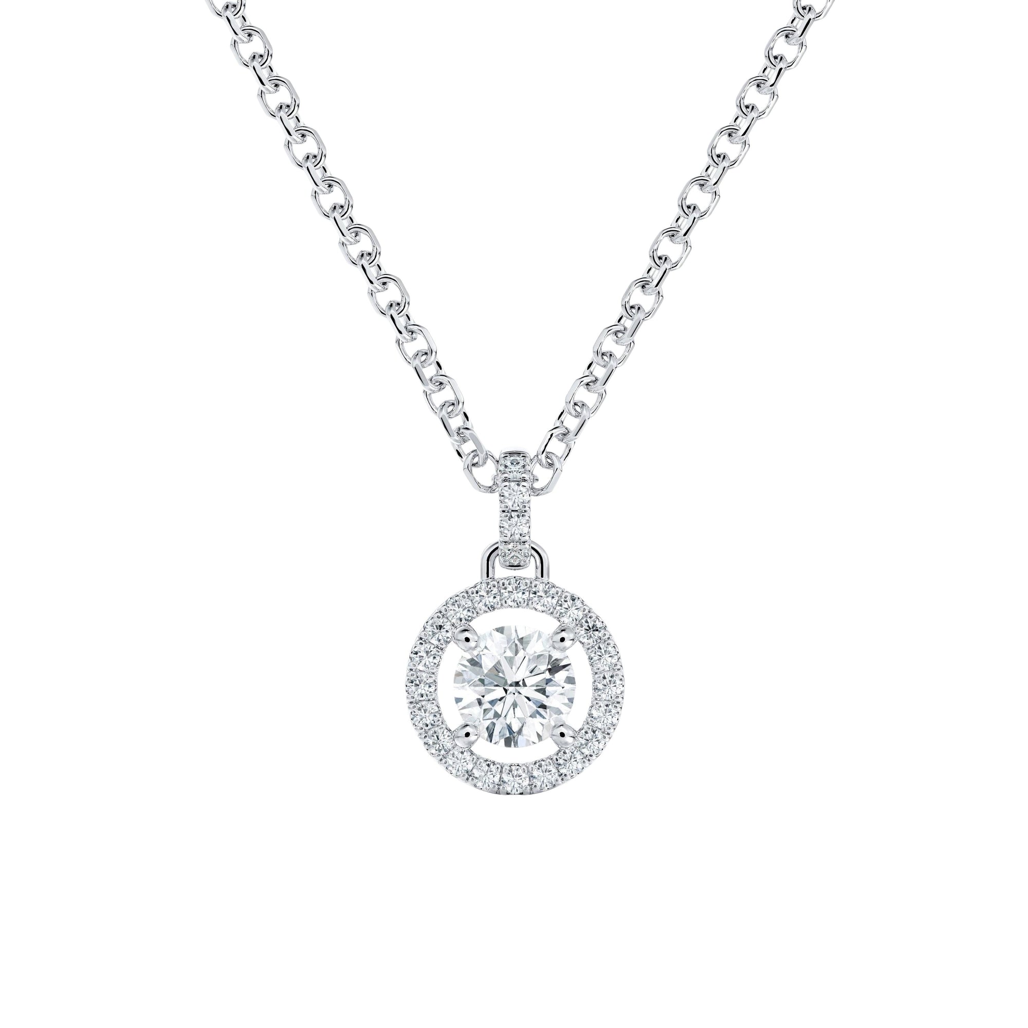 Pendentif Aura avec diamant rond brillant