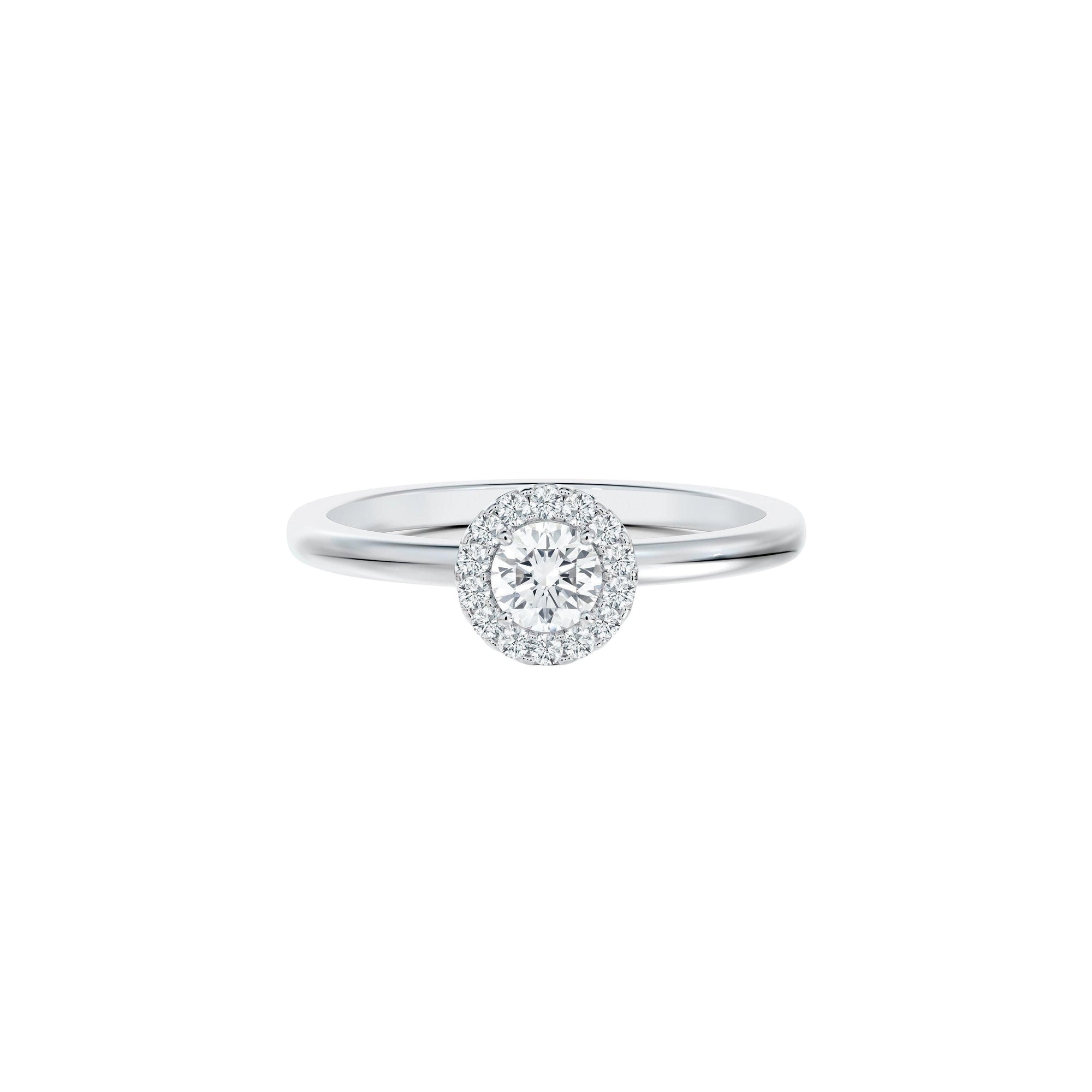 Bague Aura avec diamant brillant et platine
