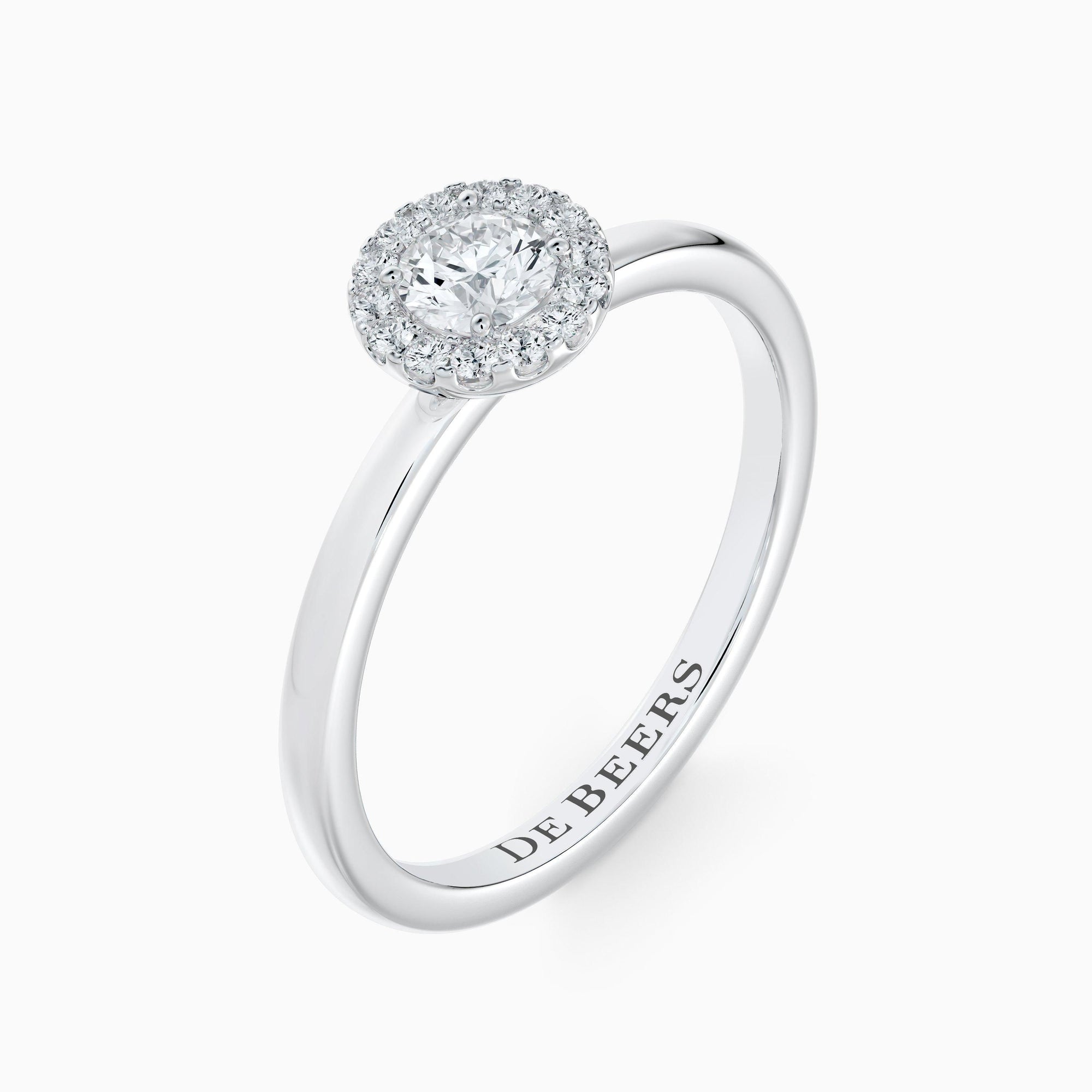 Bague Aura avec diamant brillant et platine