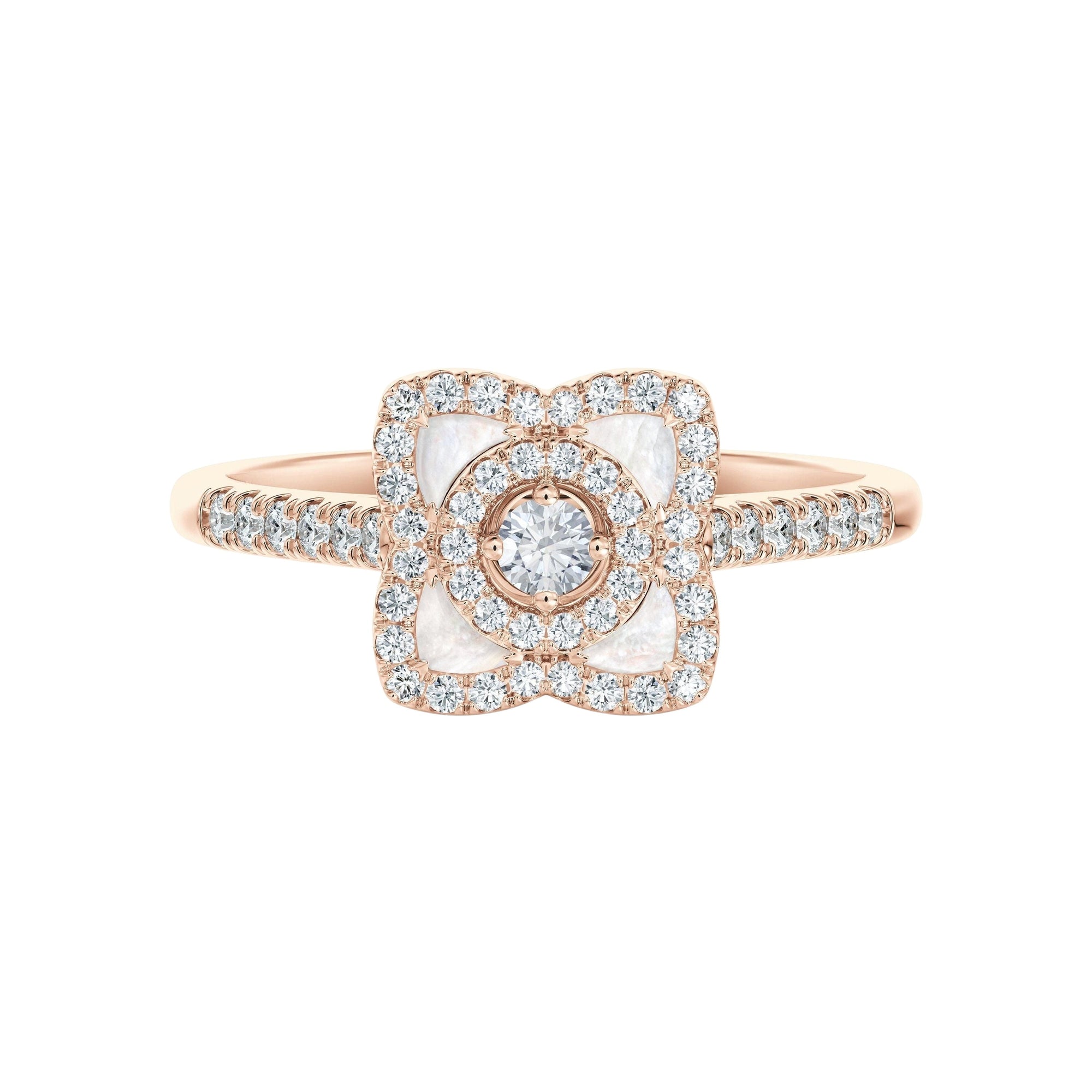 Bague Lotus nacré en or