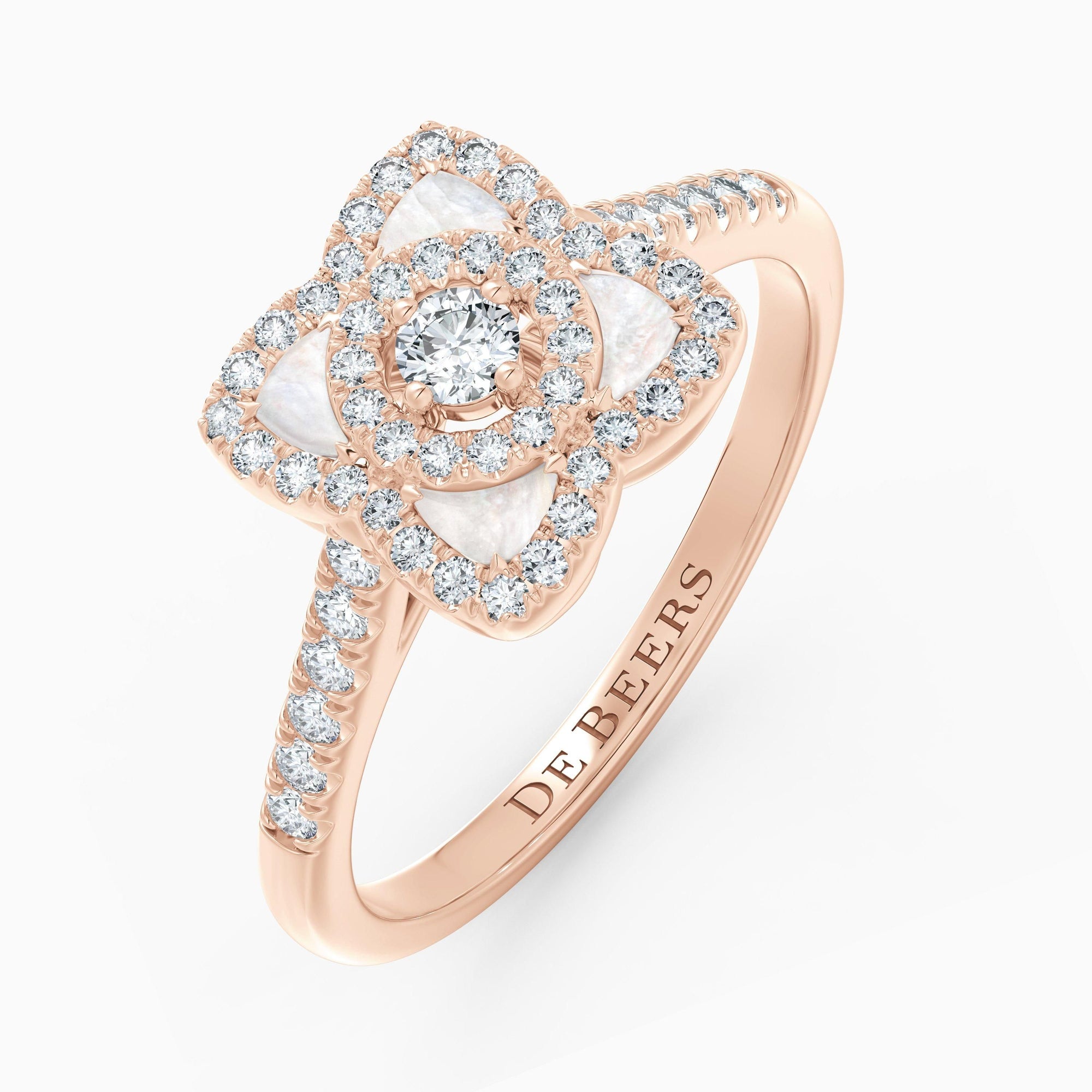 Bague Lotus nacré en or